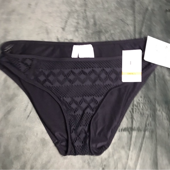 Becca By Rebecca Virtue Colorplay Crochet Hipster Swim Bottom Size S Black - Picture 4 of 14